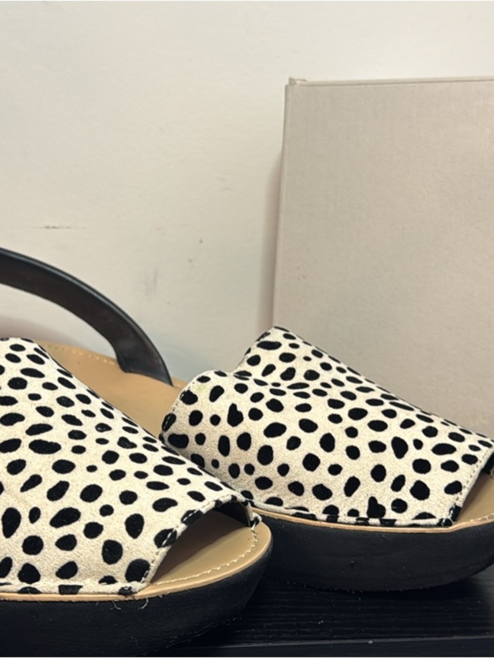 Kenneth Cole Reaction Dalmatian Spot Slide Sandals - Black & White